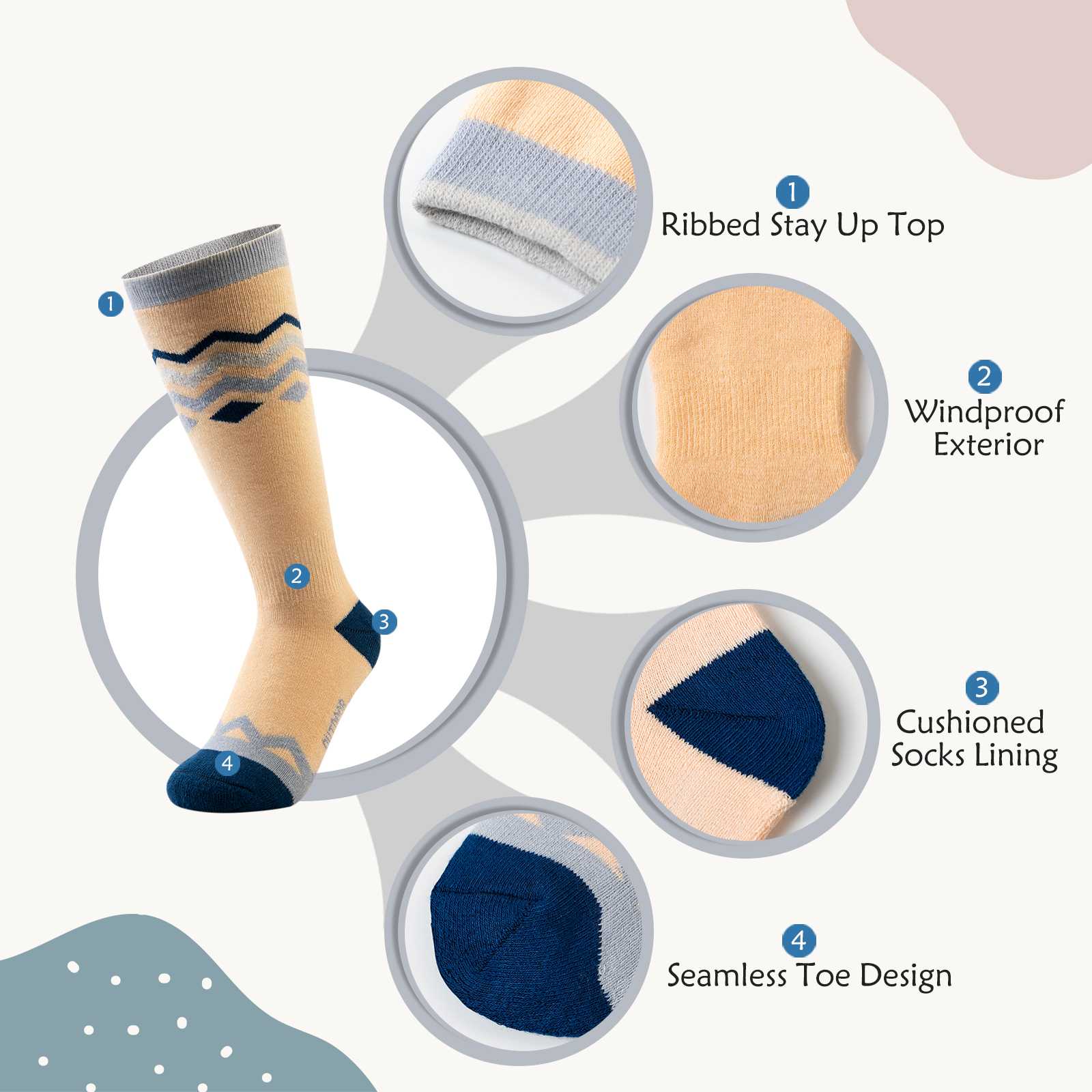 Cotton Kids Ski Socks