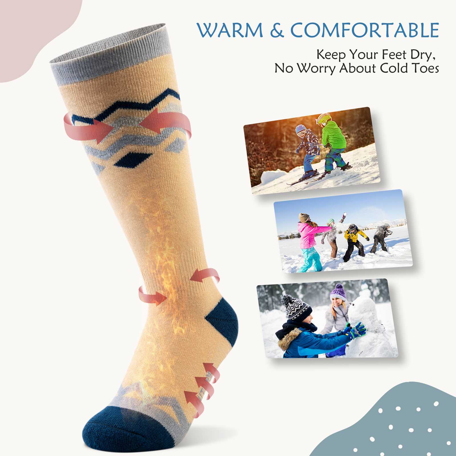 Cotton Kids Ski Socks