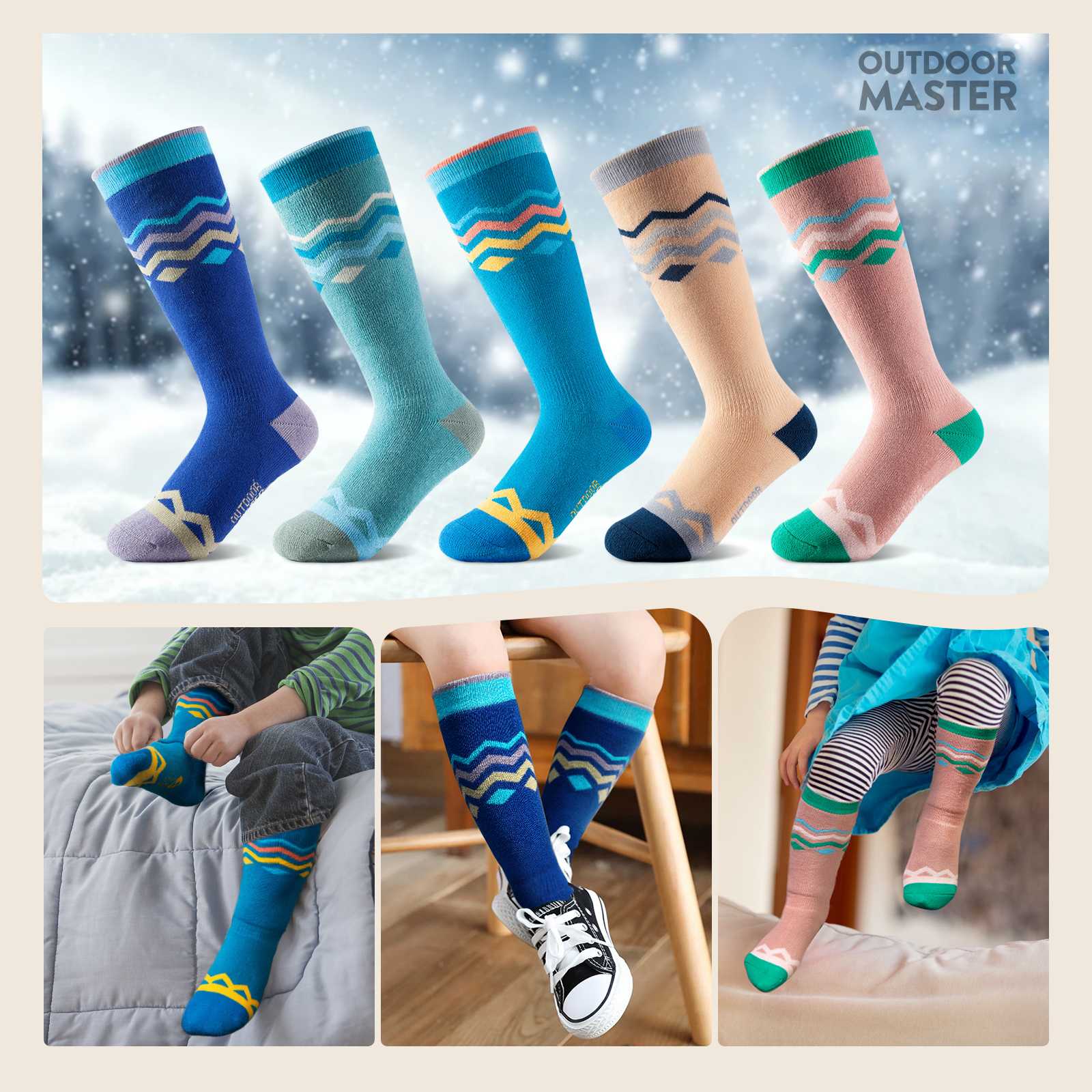 Cotton Kids Ski Socks