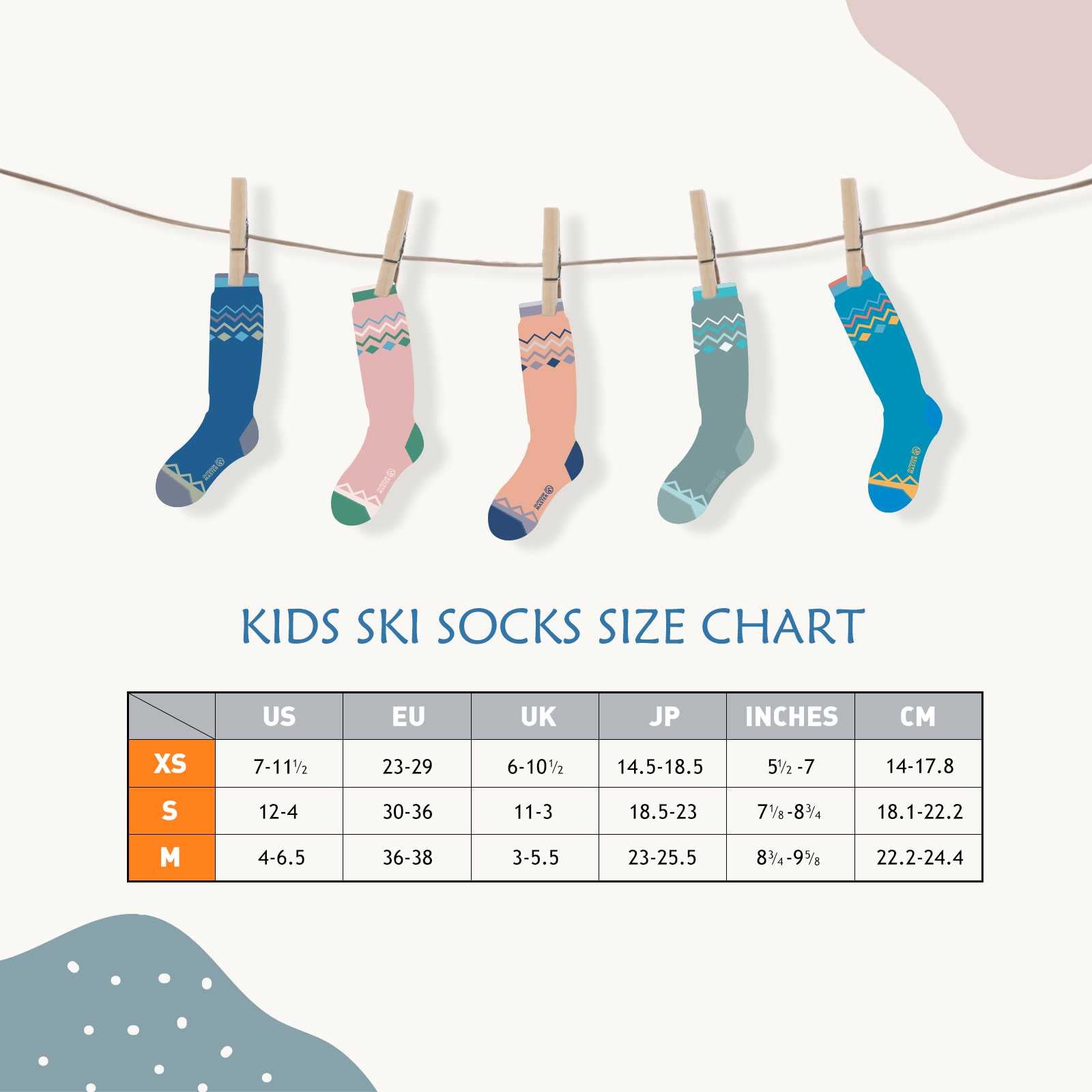 Cotton Kids Ski Socks