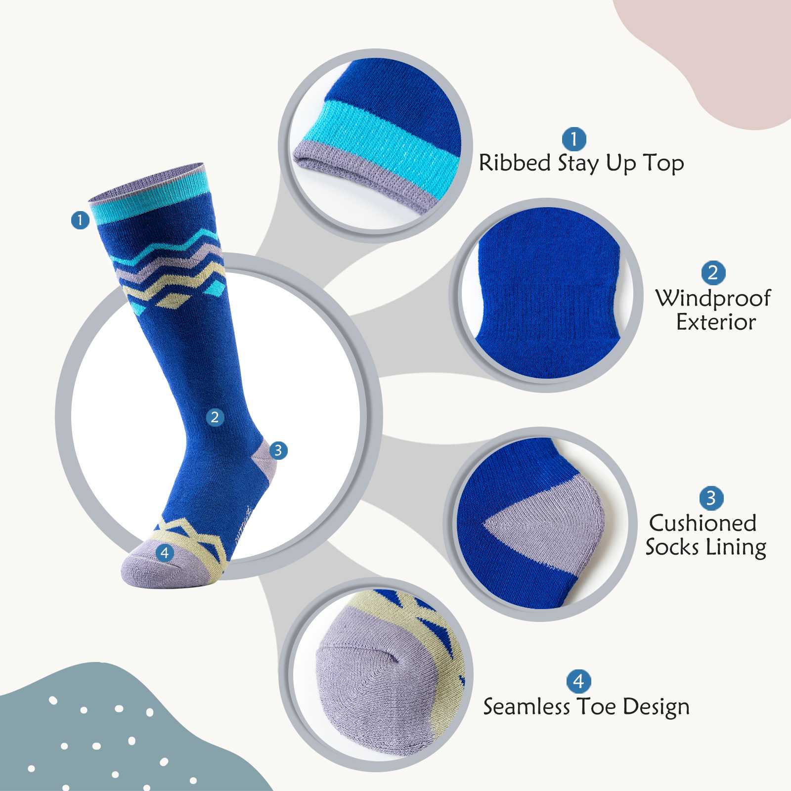 Cotton Kids Ski Socks