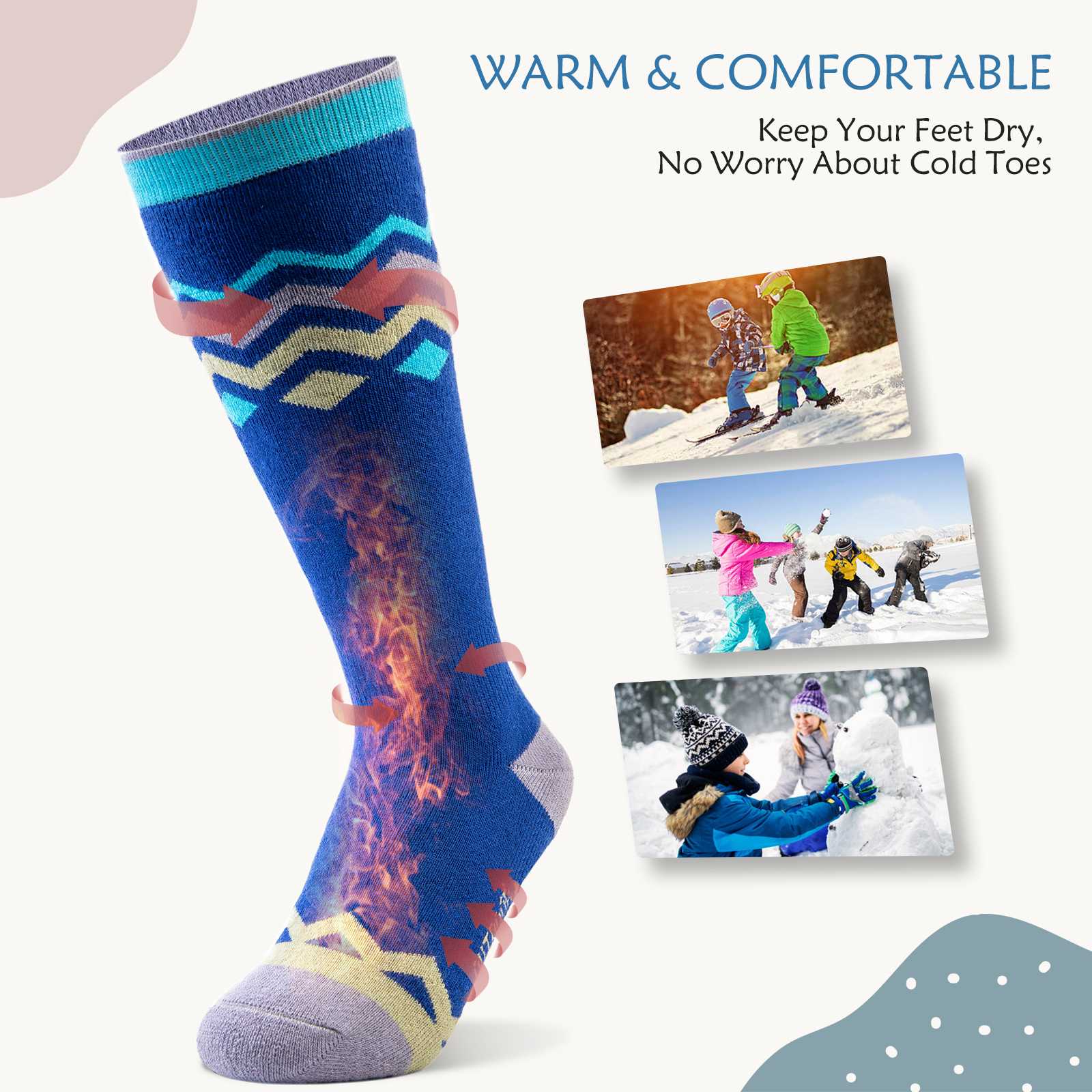 Cotton Kids Ski Socks