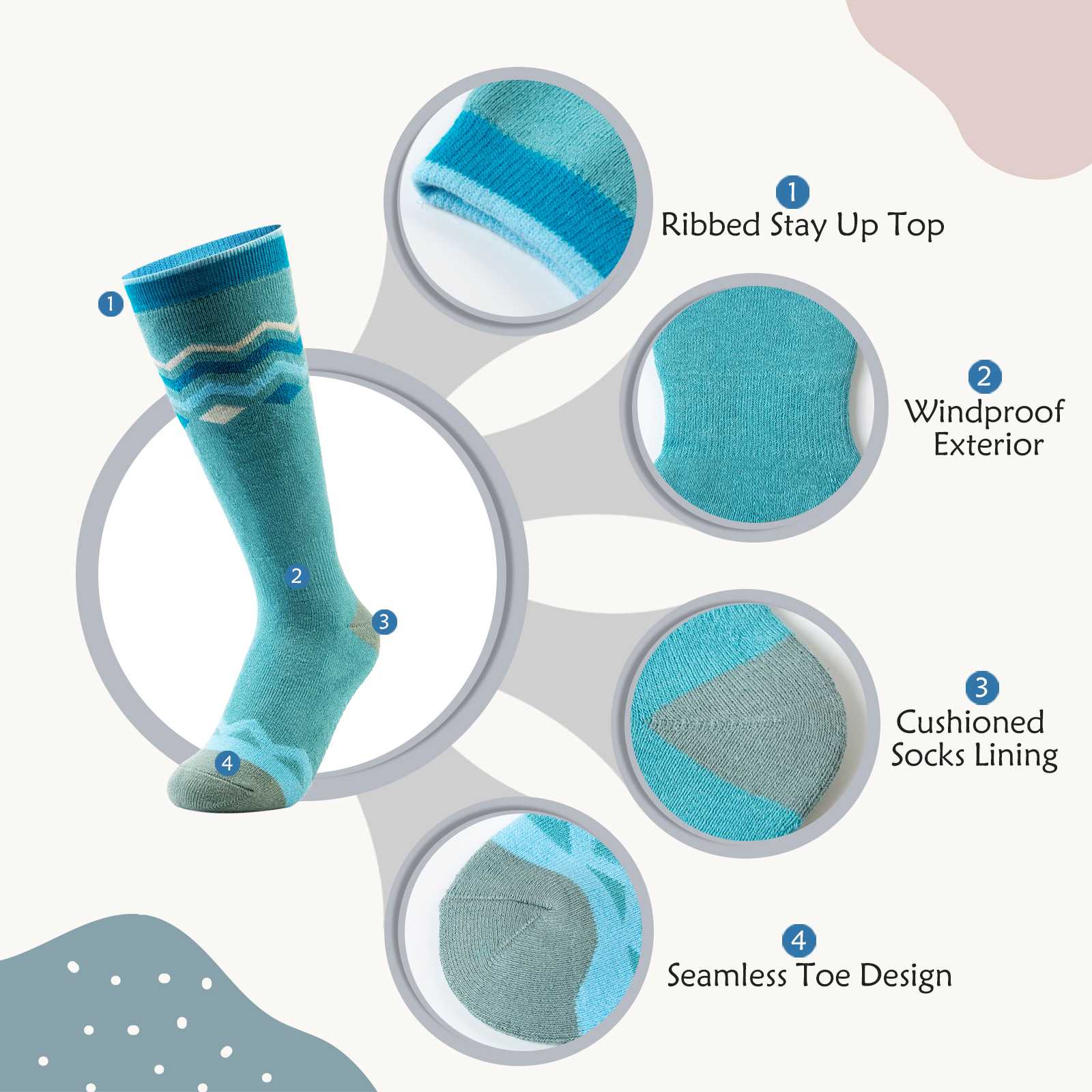 Cotton Kids Ski Socks