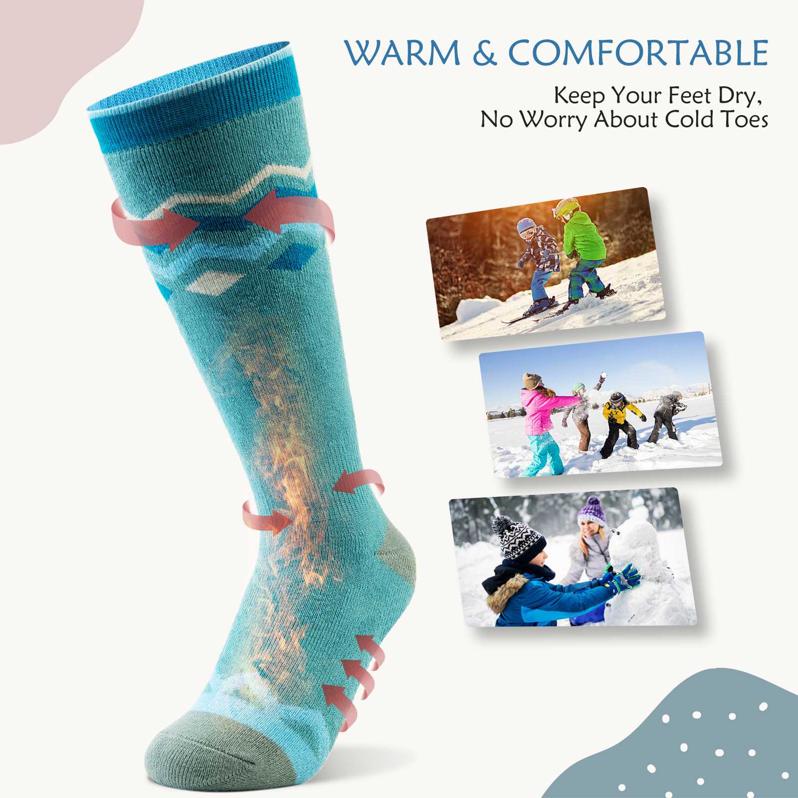 Cotton Kids Ski Socks
