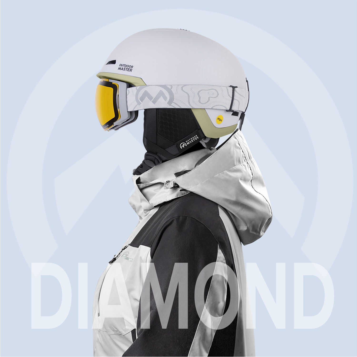 beige Outdoor Master diamond mips ski helmet