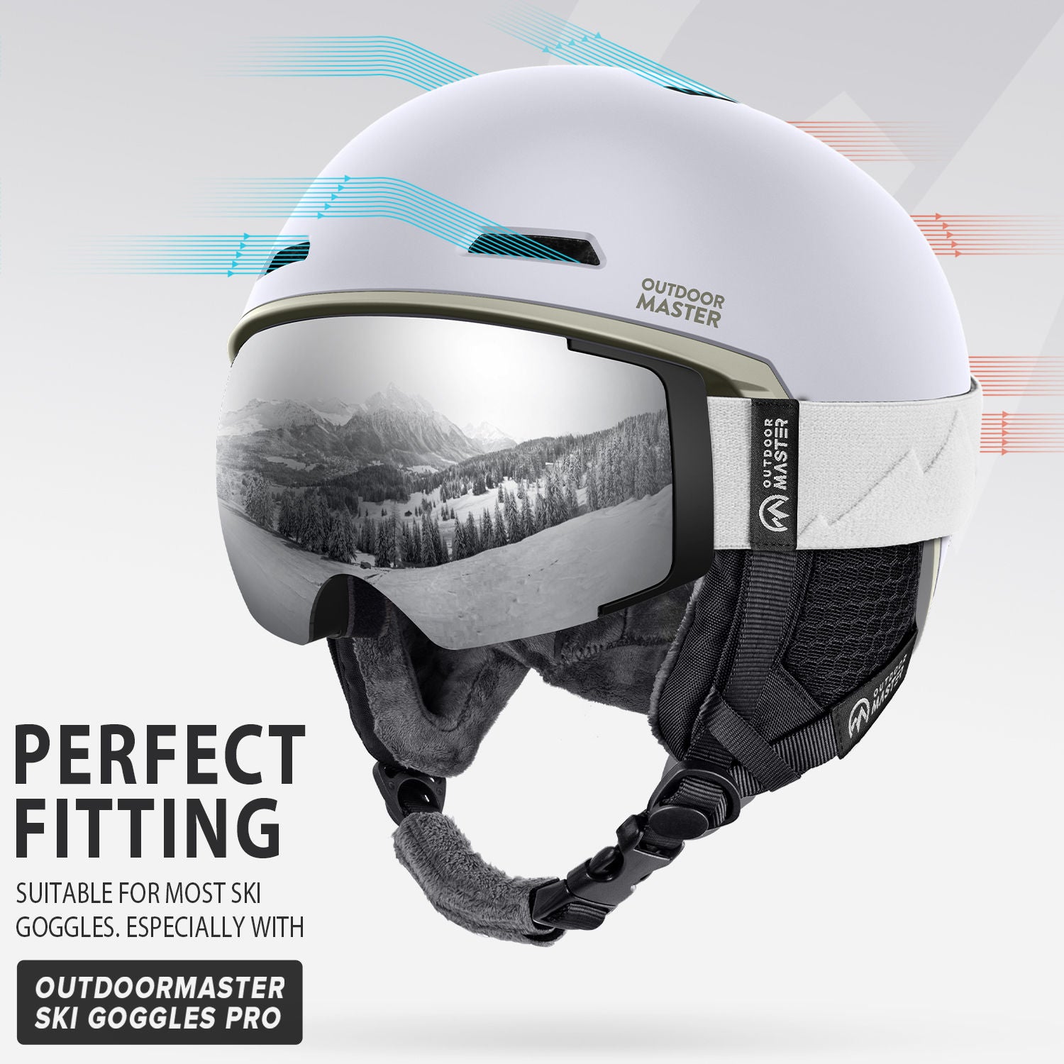 Diamond beige ski helmet airflow evaluation channel