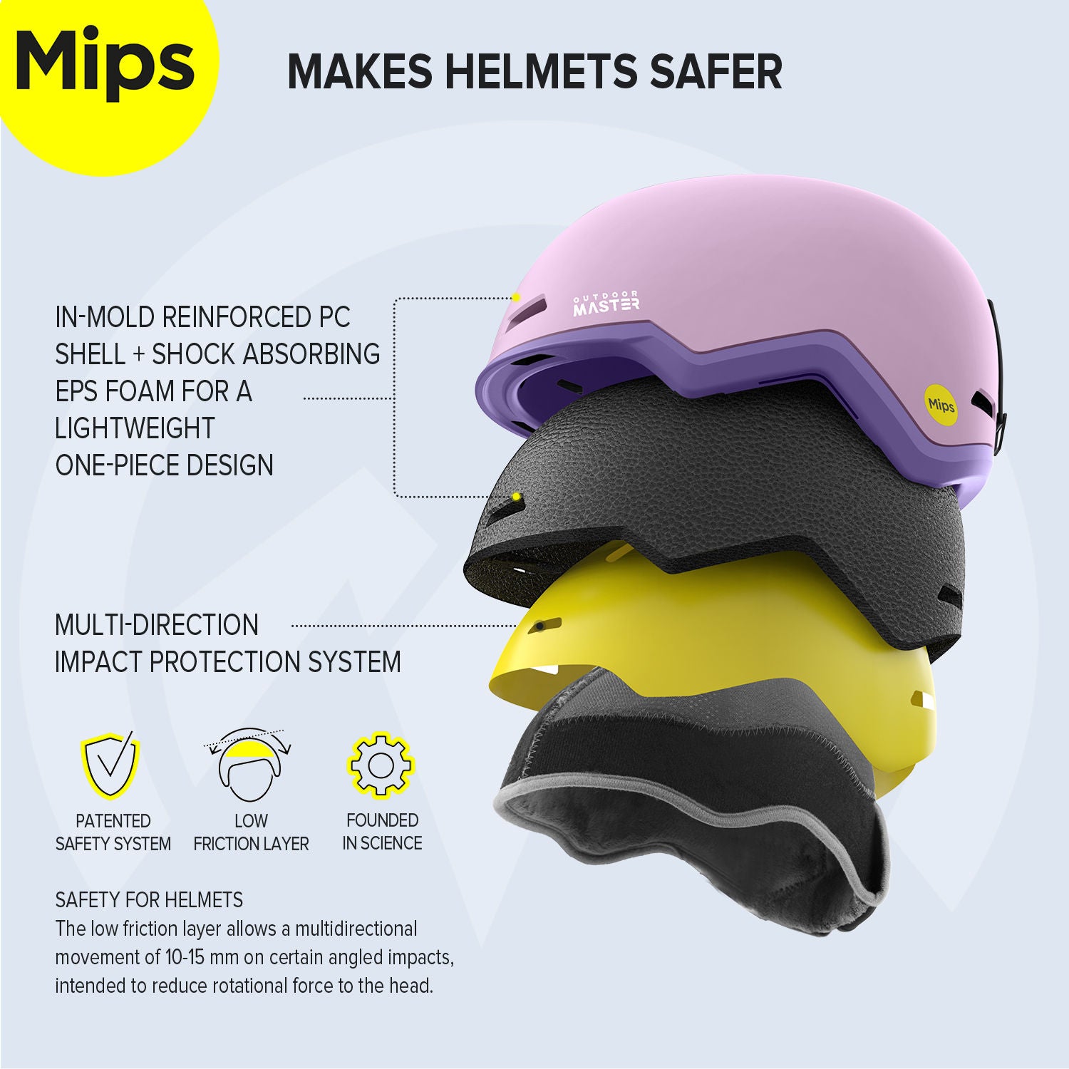 pink snow helmet with EPS foam and ATSM (shock absorbing) certification