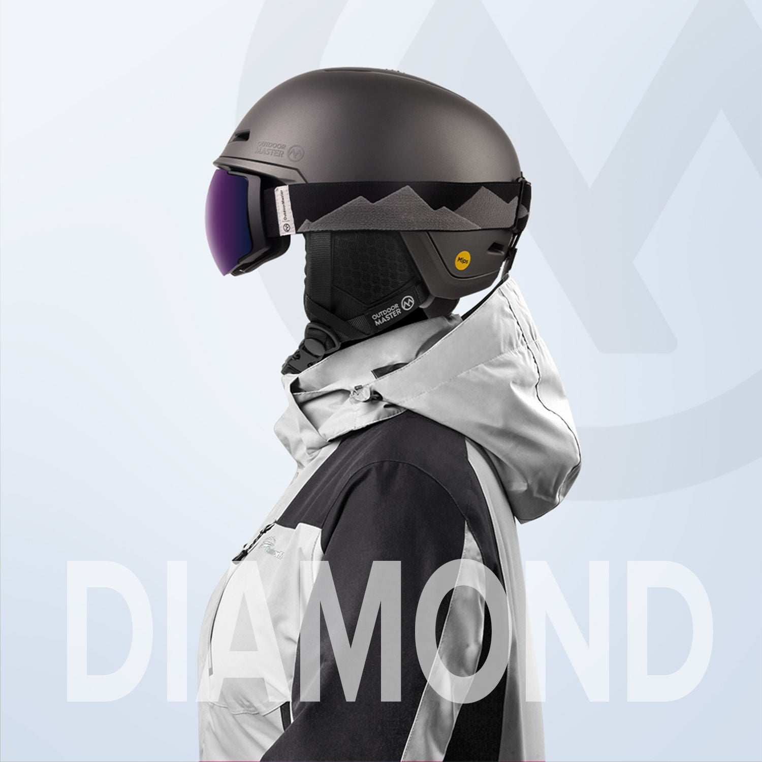 snow helmet with MIPS silver 