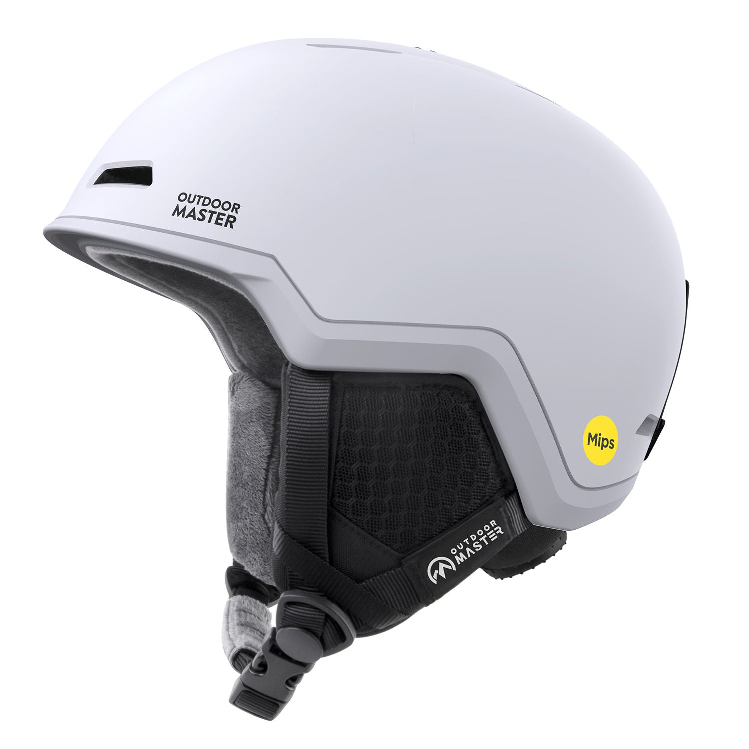 white snow helmet with MIPS