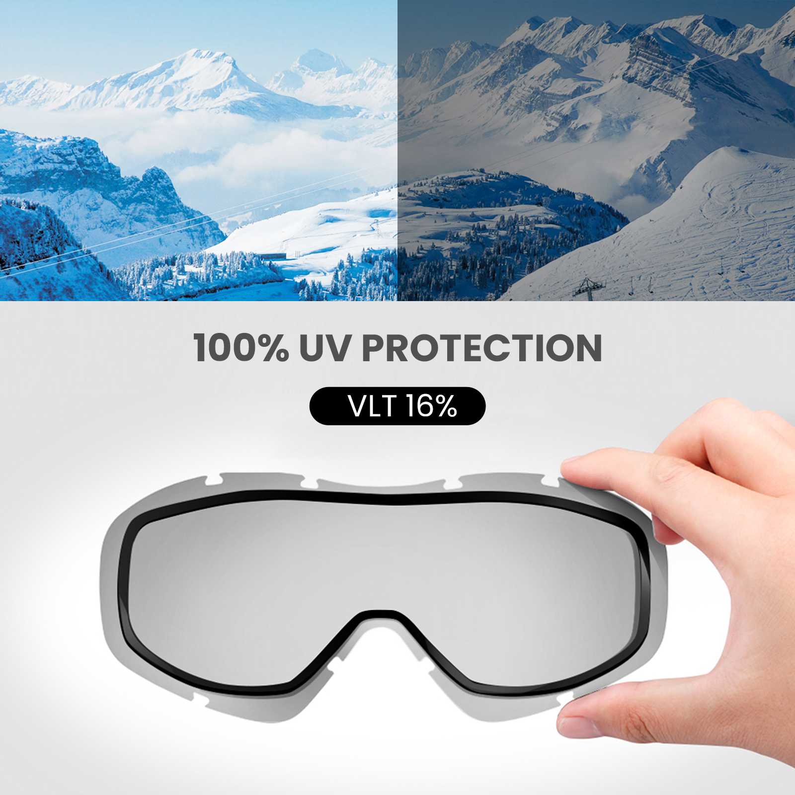 OutdoorMaster OTG - Gafas de esquí para hombre, mujer y jóvenes, para usar  sobre los anteojos 100% protección UV