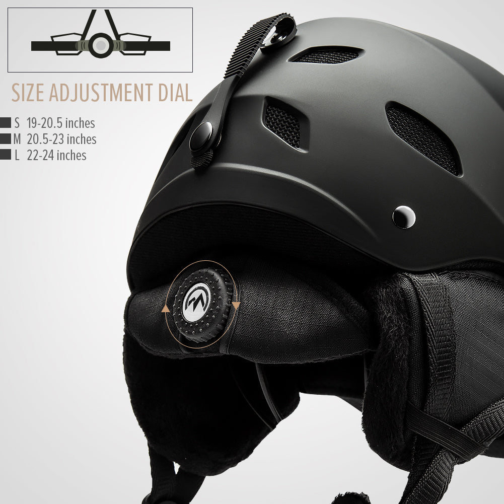 black ski helmet adjustable 