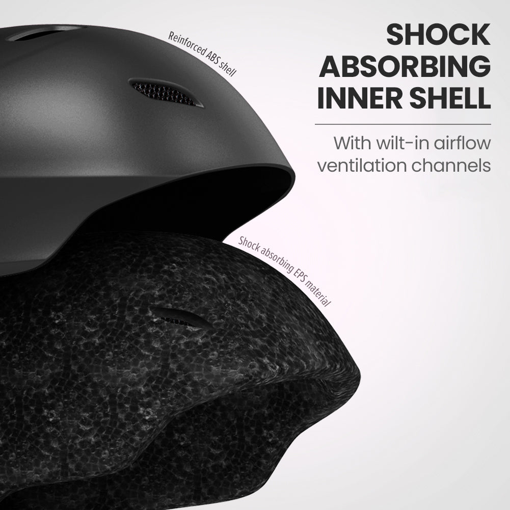 black ski helmet abs shell and eps foam