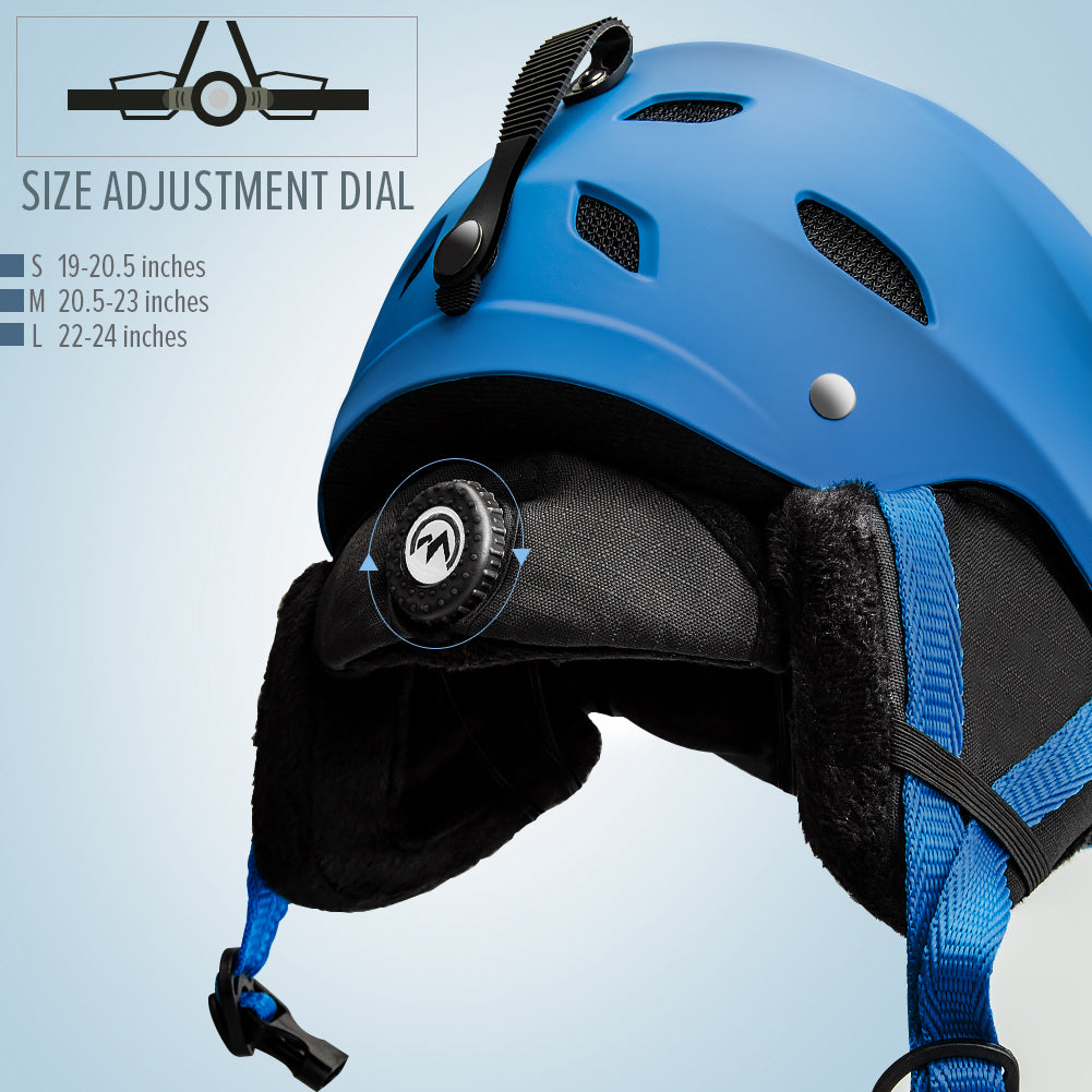 blue ski helmet adjustable 
