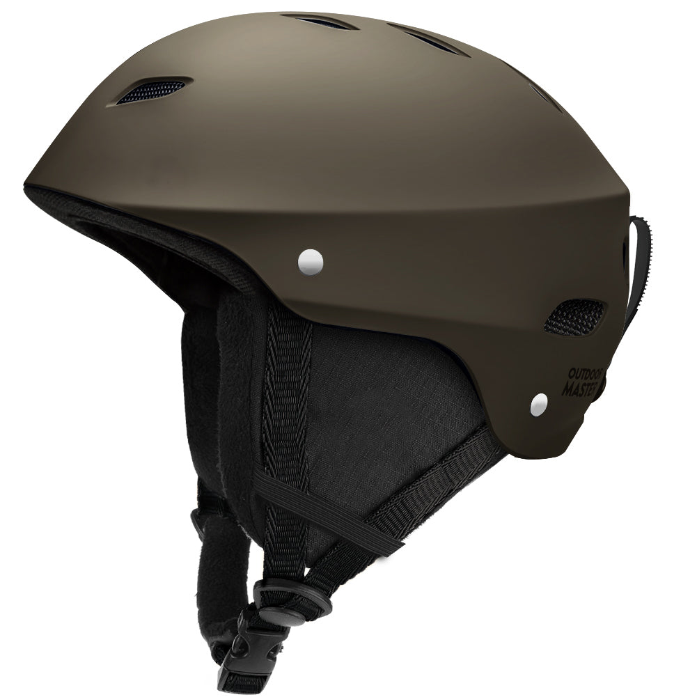 brown ski helmet