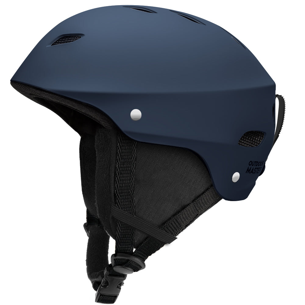 blue ski helmet