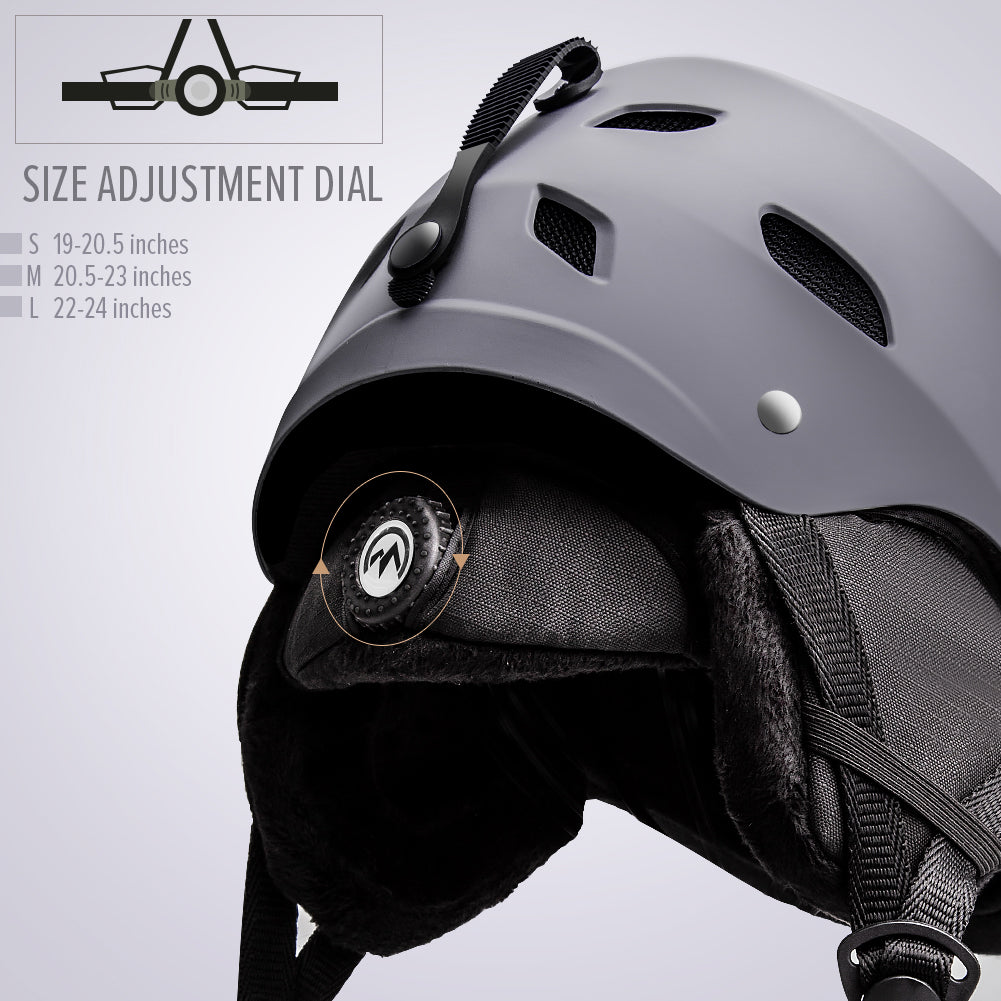grey ski helmet adjustable 