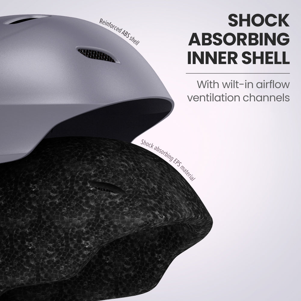 grey ski helmet abs shell and eps foam