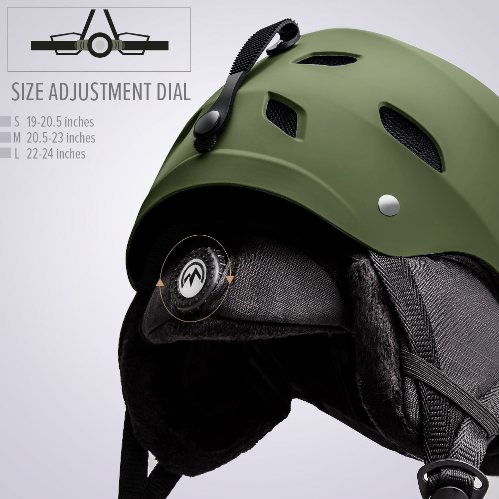 olive ski helmet