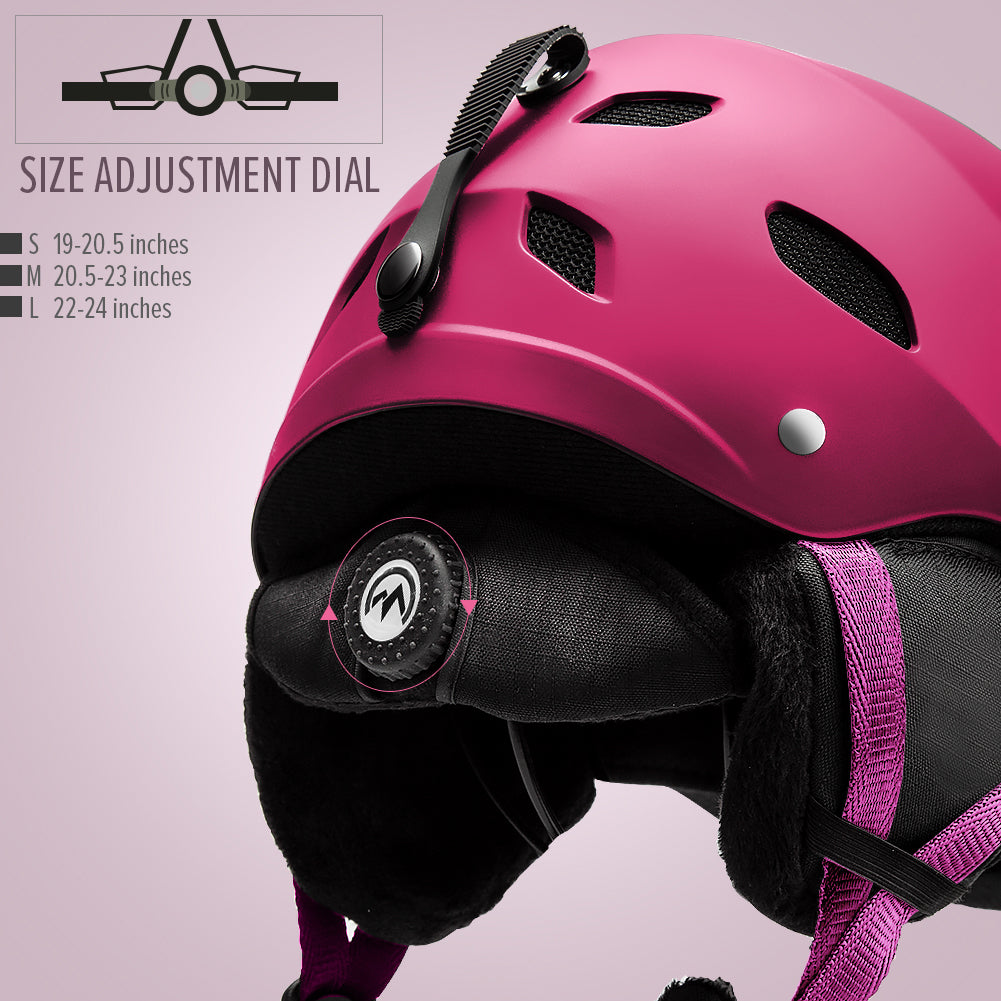 pink ski helmet adjustable 