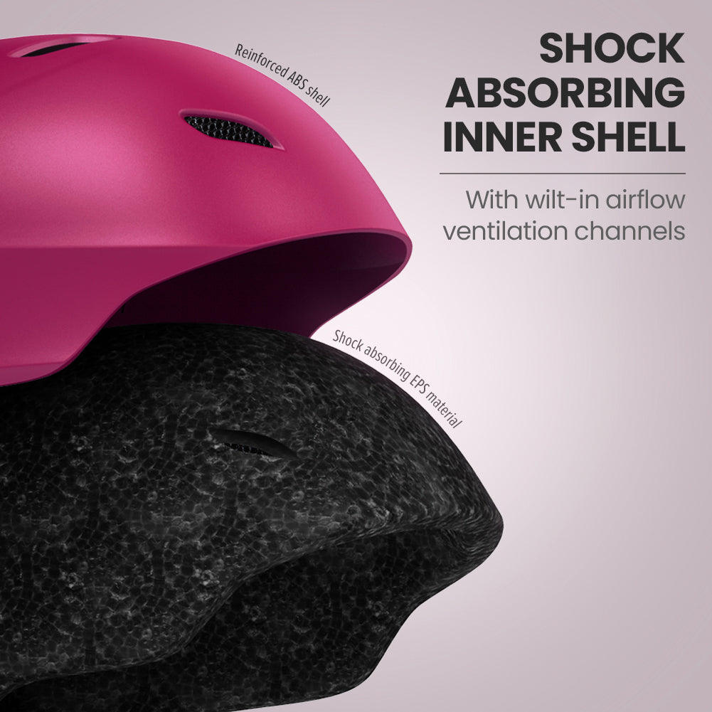 pink snow helmet shock absorbing