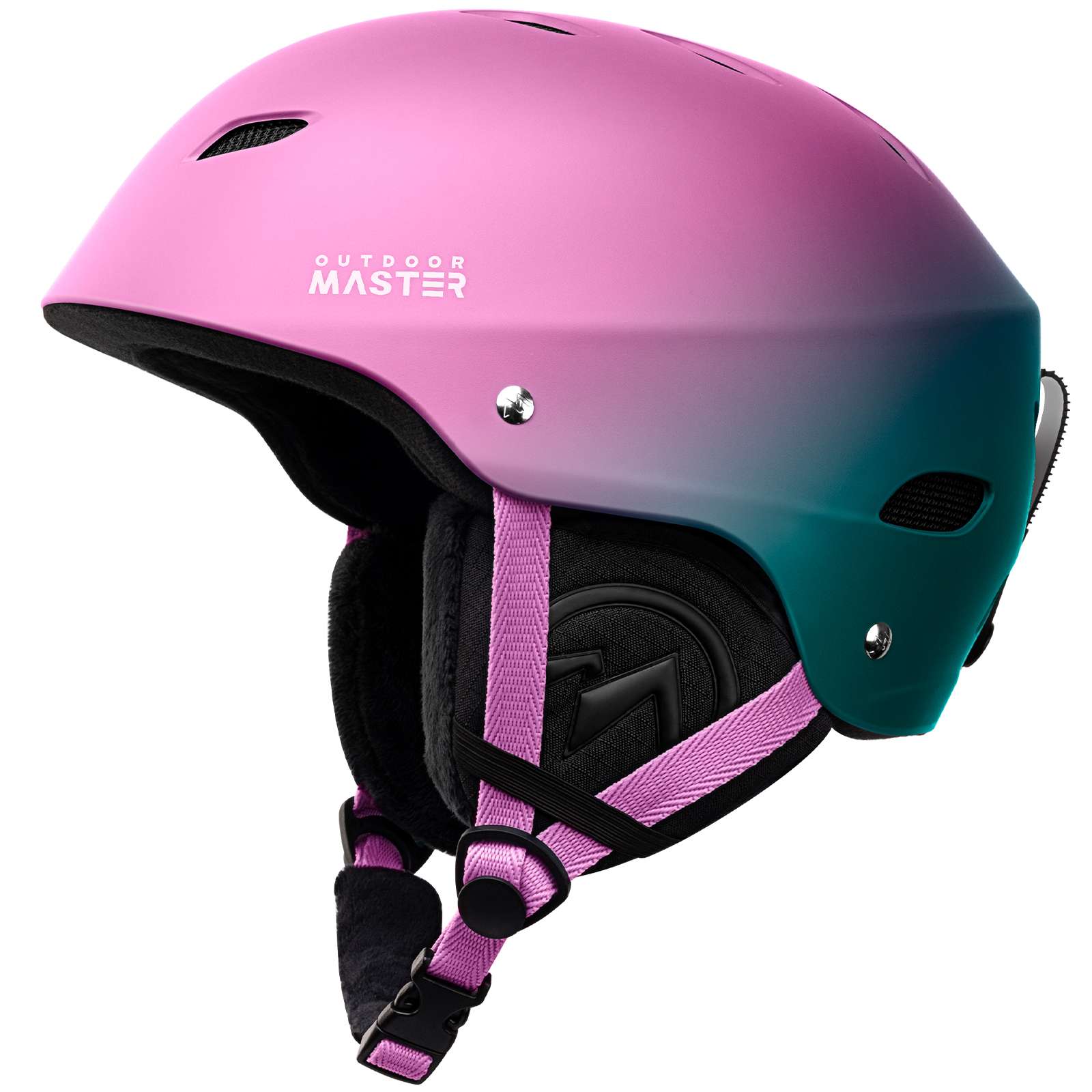 gradient purple ski helmet